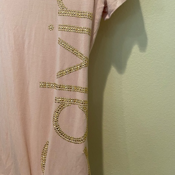 pink calvin klein rhinestone shirt - Picture 2 of 4